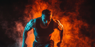 Interval Training Explained: Boost Your Metabolism Effectively Featured image of an athlete performing high-intensity interval training in a high-performance gym with dynamic graphics.